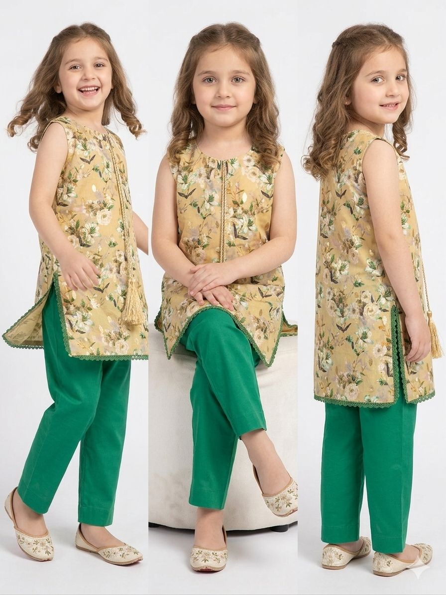 Noor-e-Gul Kurta Set For Little Girl