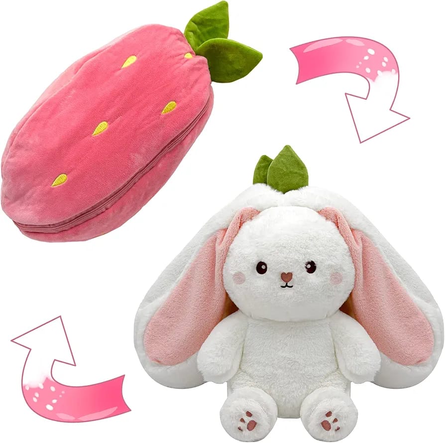 Magical 2-in-1 Strawberry Bunny Plush Toy