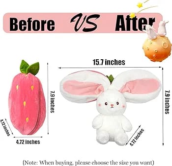 Magical 2-in-1 Strawberry Bunny Plush Toy