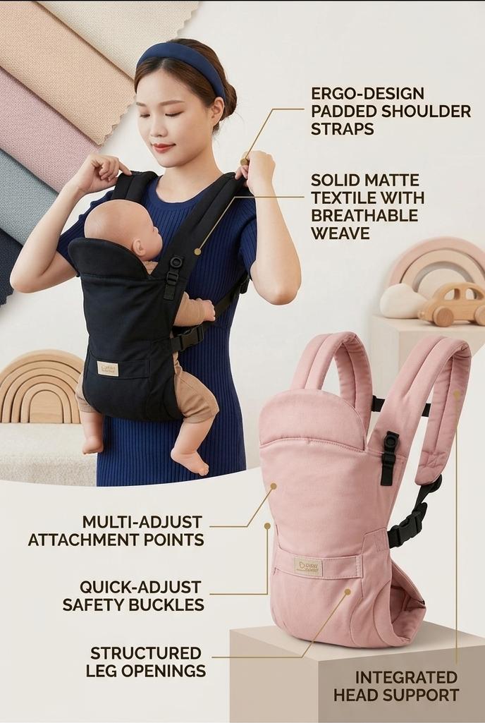 4-in-1 Ergonomic Baby Carrier With Baby Neck Support