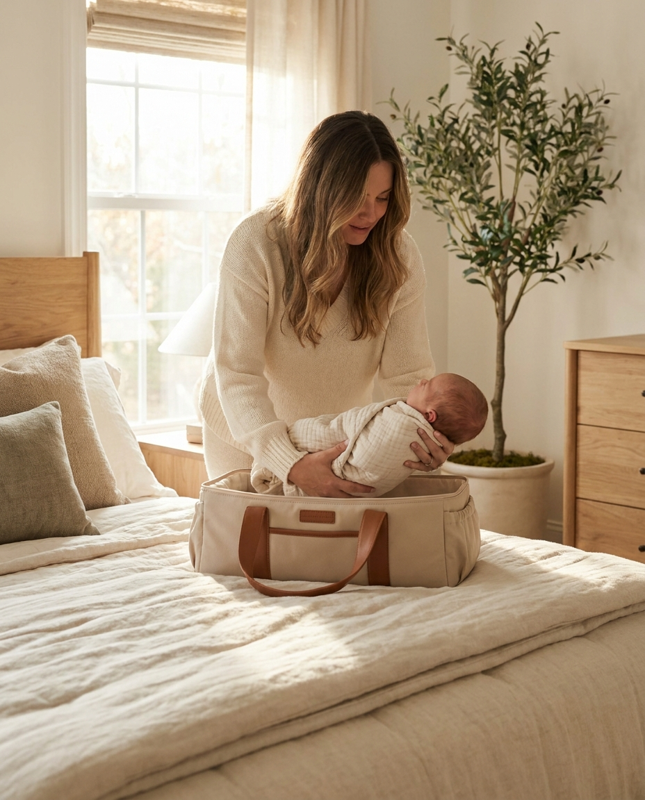 Portable Baby Bed Bag - premium lifestyle shot