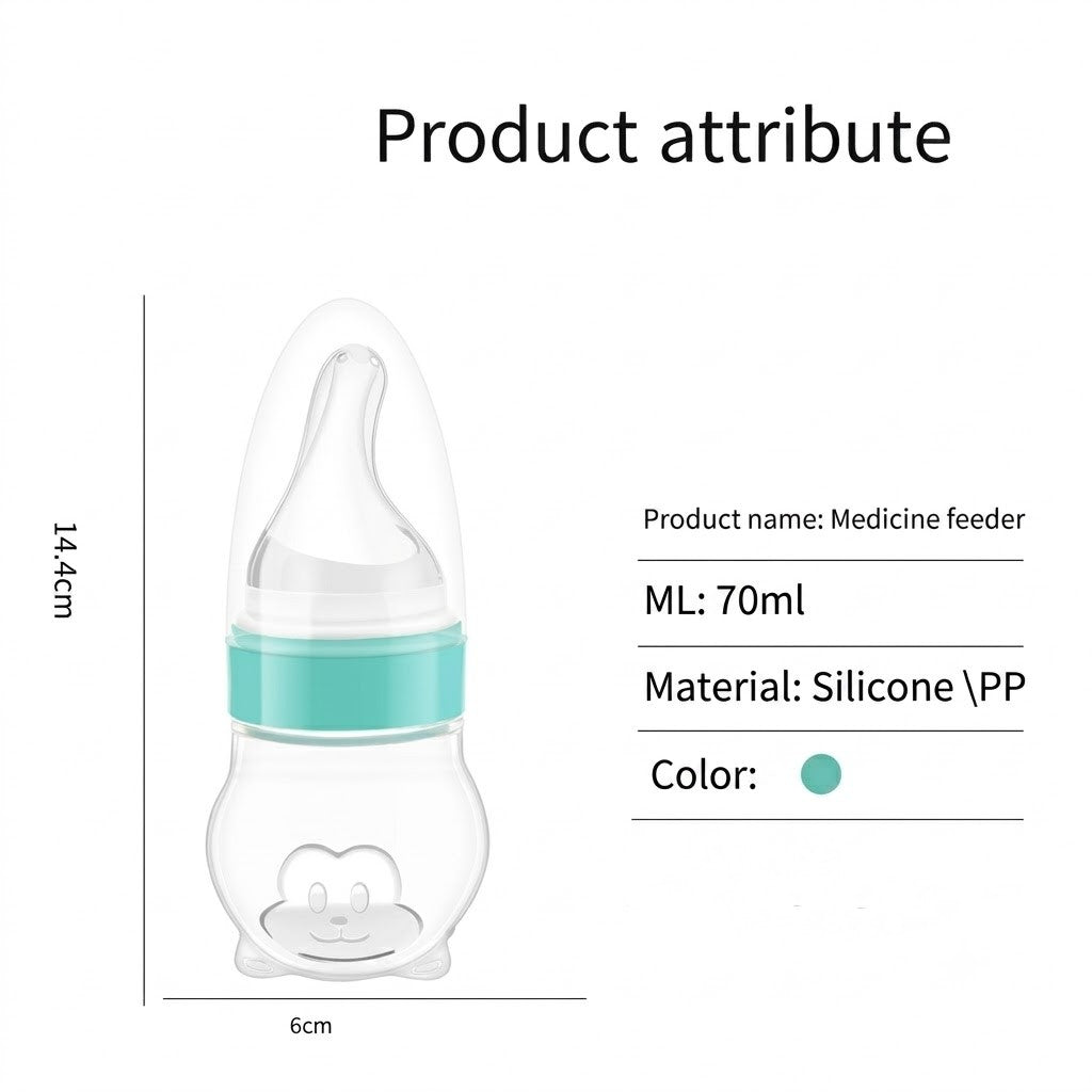 70ml Baby Medicine Feeder | Soft Silicone Infant Syringe Bottle | BPA-Free Liquid Dispenser for Newborns & Toddlers