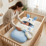 Ultra-Soft Cute Bear Baby Sleeping Bag with Head Shaping Pillow – Portable Newborn Nest & Carry Bed