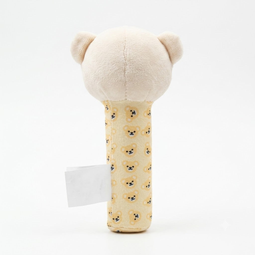 Ultra-Soft Plush Baby Stick Rattle Toy – Easy-Grip Animal Squeaker & Sensory Development Toy for Newborns