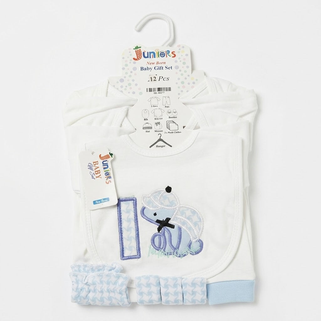 Juniors 12-Piece Newborn Baby Gift Set – Soft Cotton Layette Set (0-3 Months)