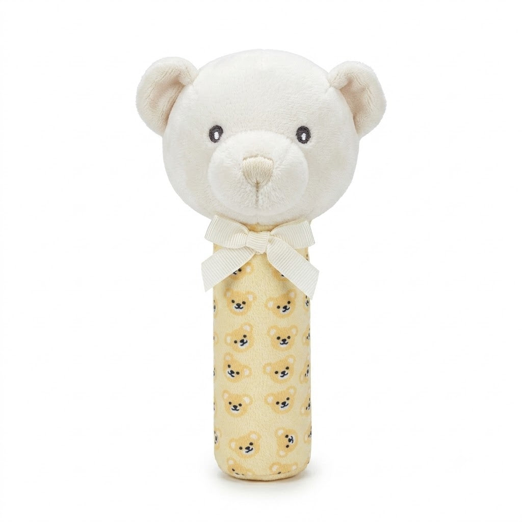 Ultra-Soft Plush Baby Stick Rattle Toy – Easy-Grip Animal Squeaker & Sensory Development Toy for Newborns
