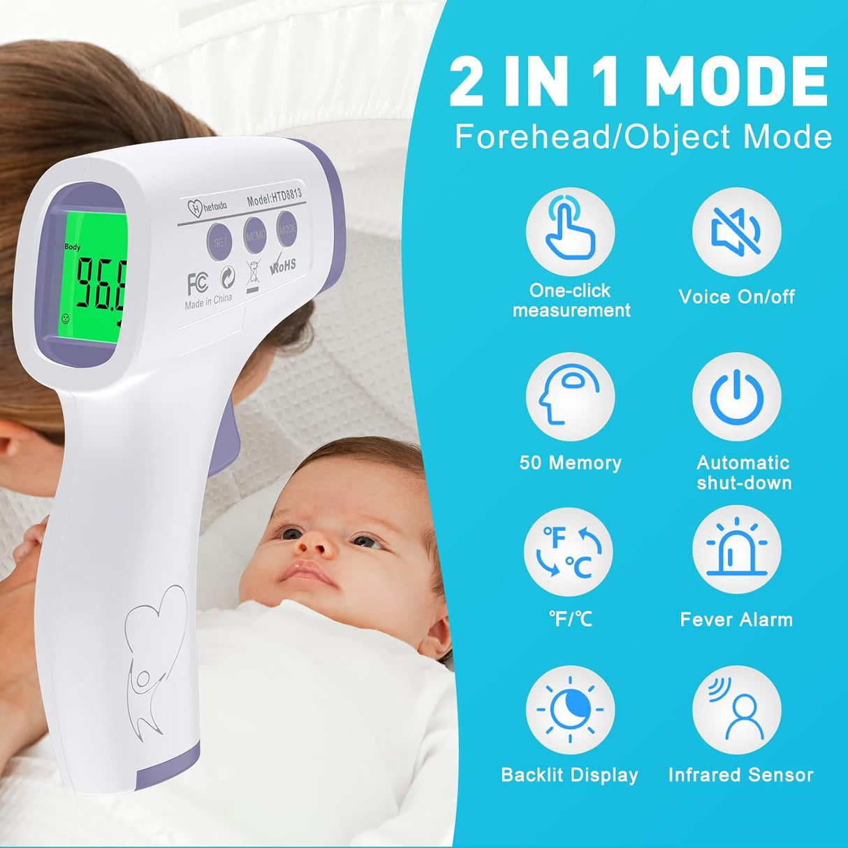 Digital Thermometer for Adults and Kids Gun
