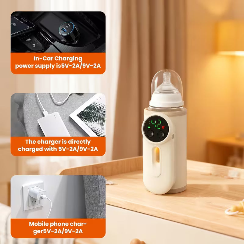 Baby Bottle Warmer & Rechargeable Milk Heater