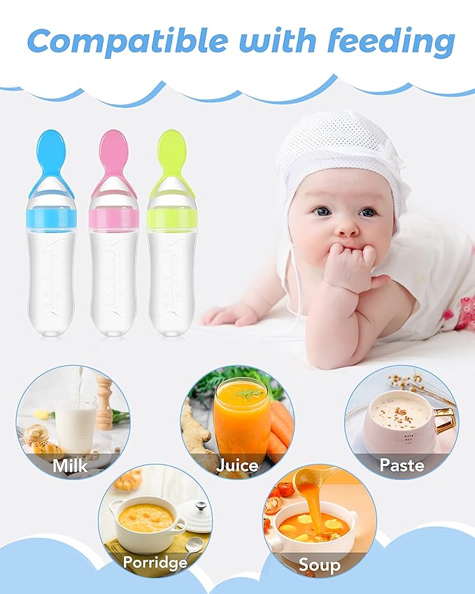 Baby Silicon Spoon  Squeeze Feeder
