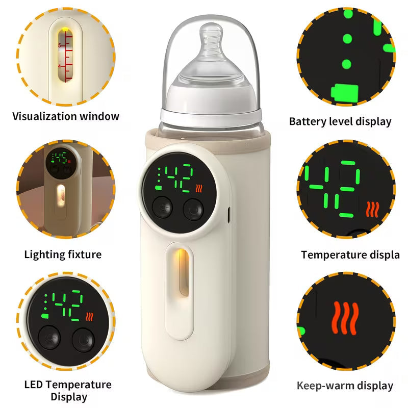 Baby Bottle Warmer & Rechargeable Milk Heater
