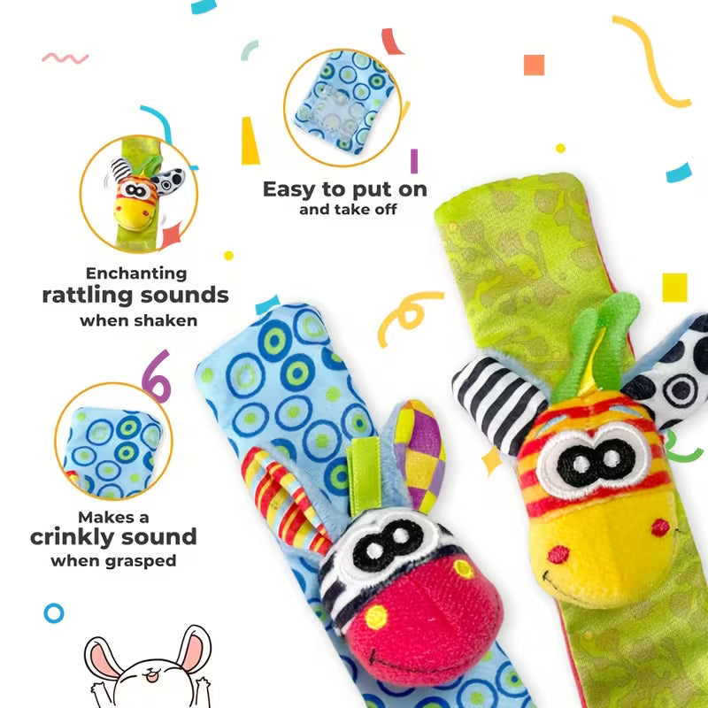 Baby Rattle Socks & Wrist Rattle Set