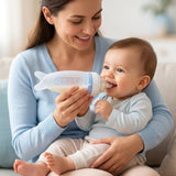 Silicone Baby Food Feeder Bottle with Spoon – Squeeze Feeding Bottle for Infants