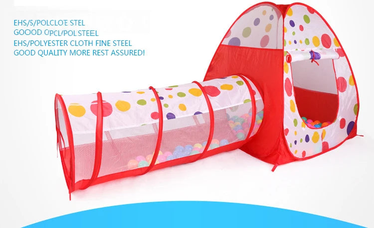 3-in-1 Kids Play Tent, Tunnel & Ball Pool 🎪