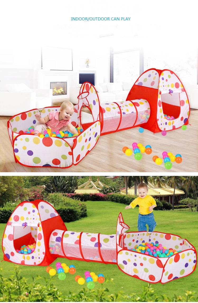 3-in-1 Kids Play Tent, Tunnel & Ball Pool 🎪