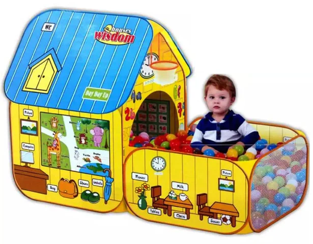 Kids Learn & Play Pop-Up Tent House With Extra Playing Space
