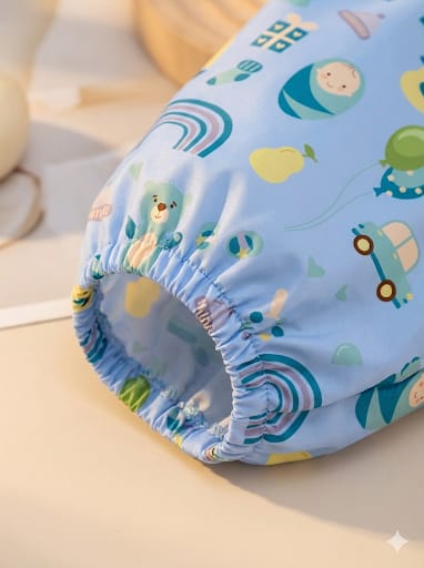 Full-Sleeve Adjustable Size Baby Bib with High-Chair & Table Covering