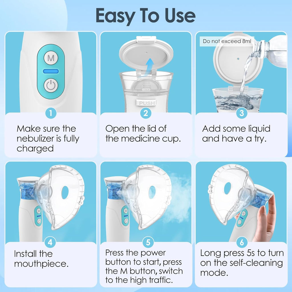 🌬️ Portable Mesh Nebulizer – Fast, Quiet &amp; Travel-Friendly