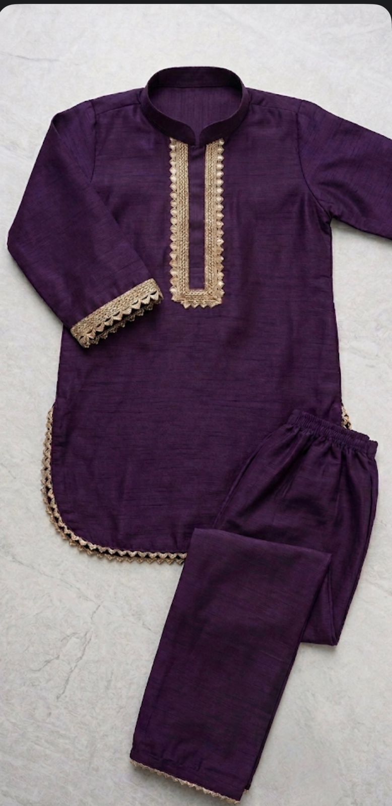 Hoor baby girl kurta set full look, front view