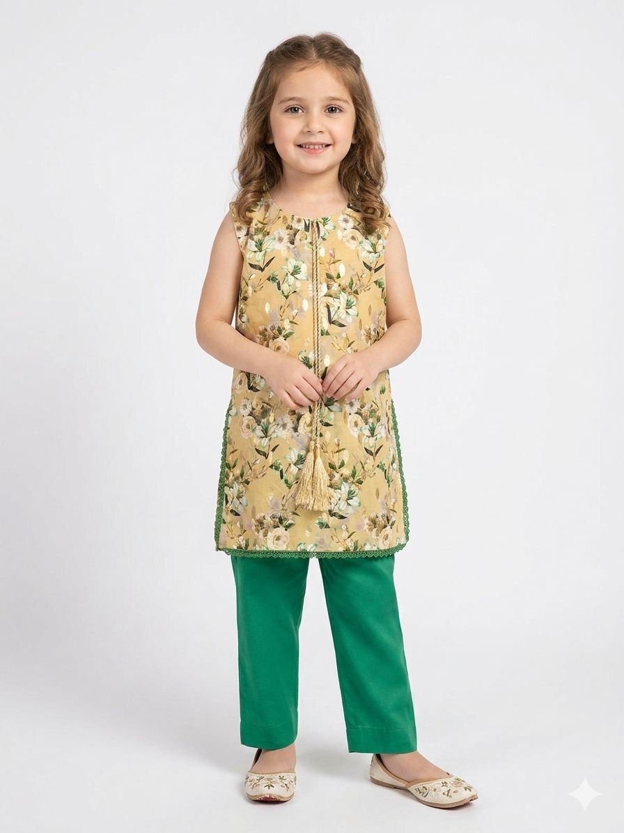 Noor-e-Gul Kurta Set For Little Girl