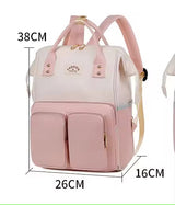 Diaper backpack dual front pockets for quick access items