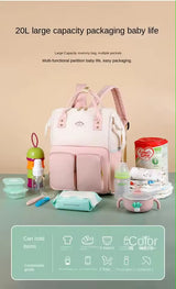 Waterproof diaper backpack multi-compartment interior organization
