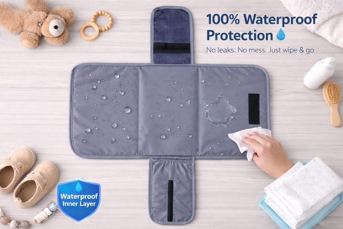 Portable Foam Paded Waterproof Baby Diaper and  Clothes Changing bag