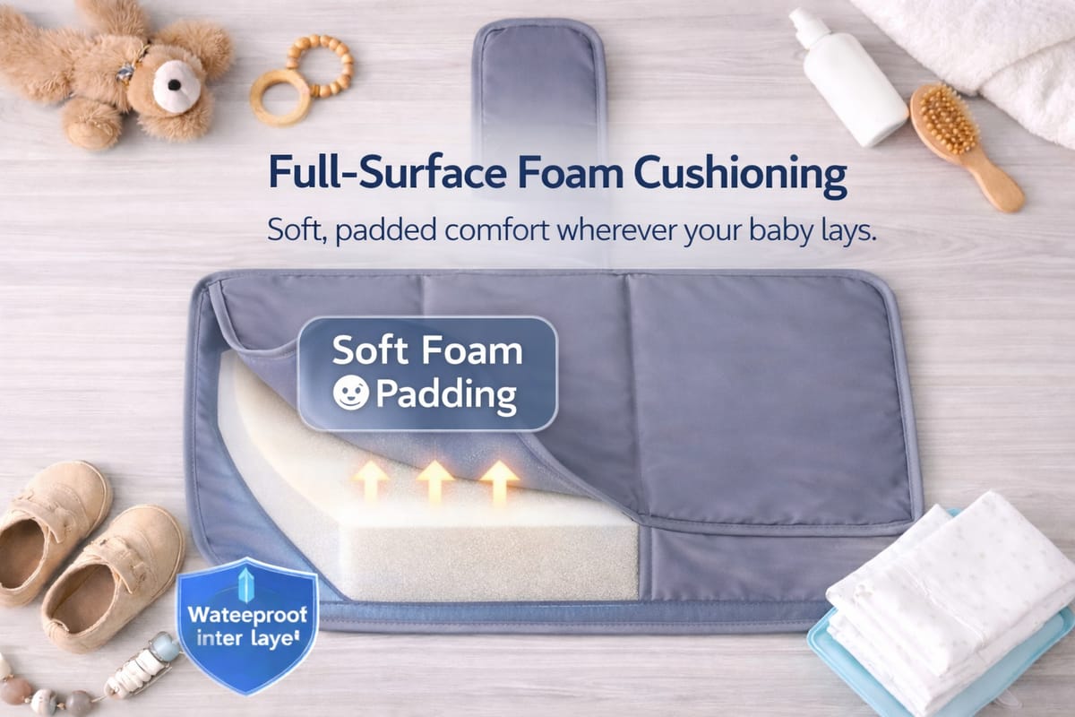 Portable Foam Paded Waterproof Baby Diaper and  Clothes Changing bag