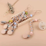 Personalized Wooden & Silicone Baby Pacifier Clip