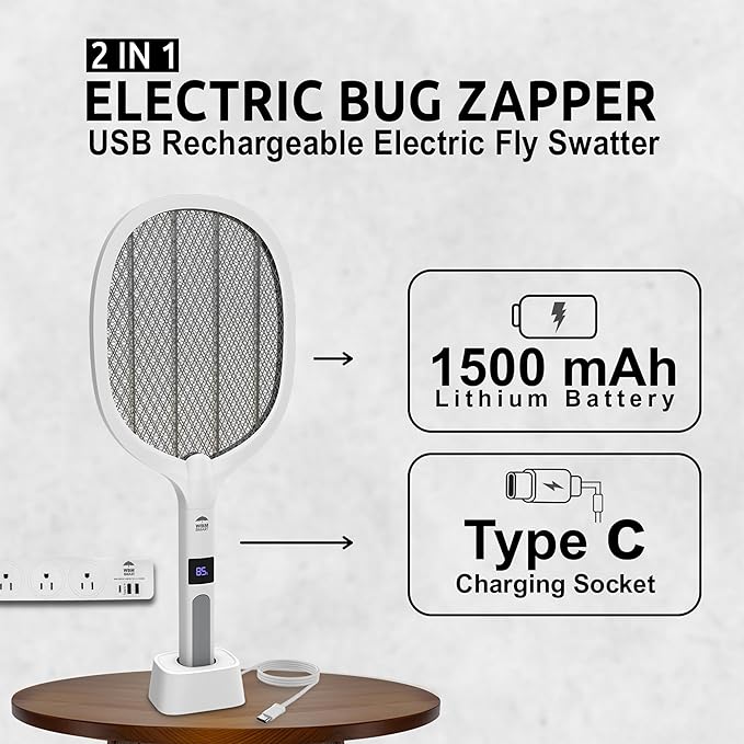 Silent Mosquito Killer Racket – USB Rechargeable & Baby Safe