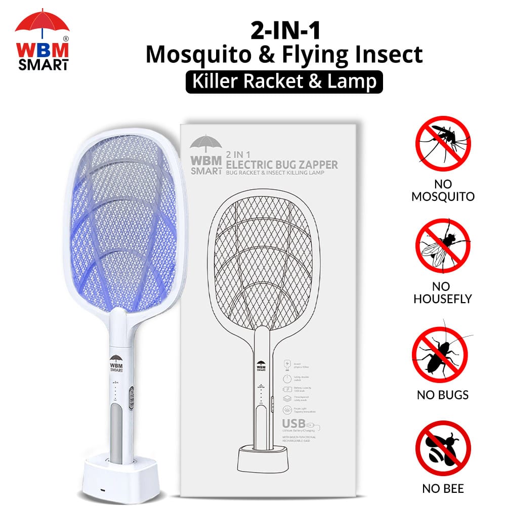 Silent Mosquito Killer Racket – USB Rechargeable & Baby Safe