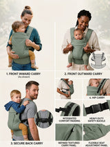 4-in-1 Ergonomic Baby Carrier  With Baby Neck Support
