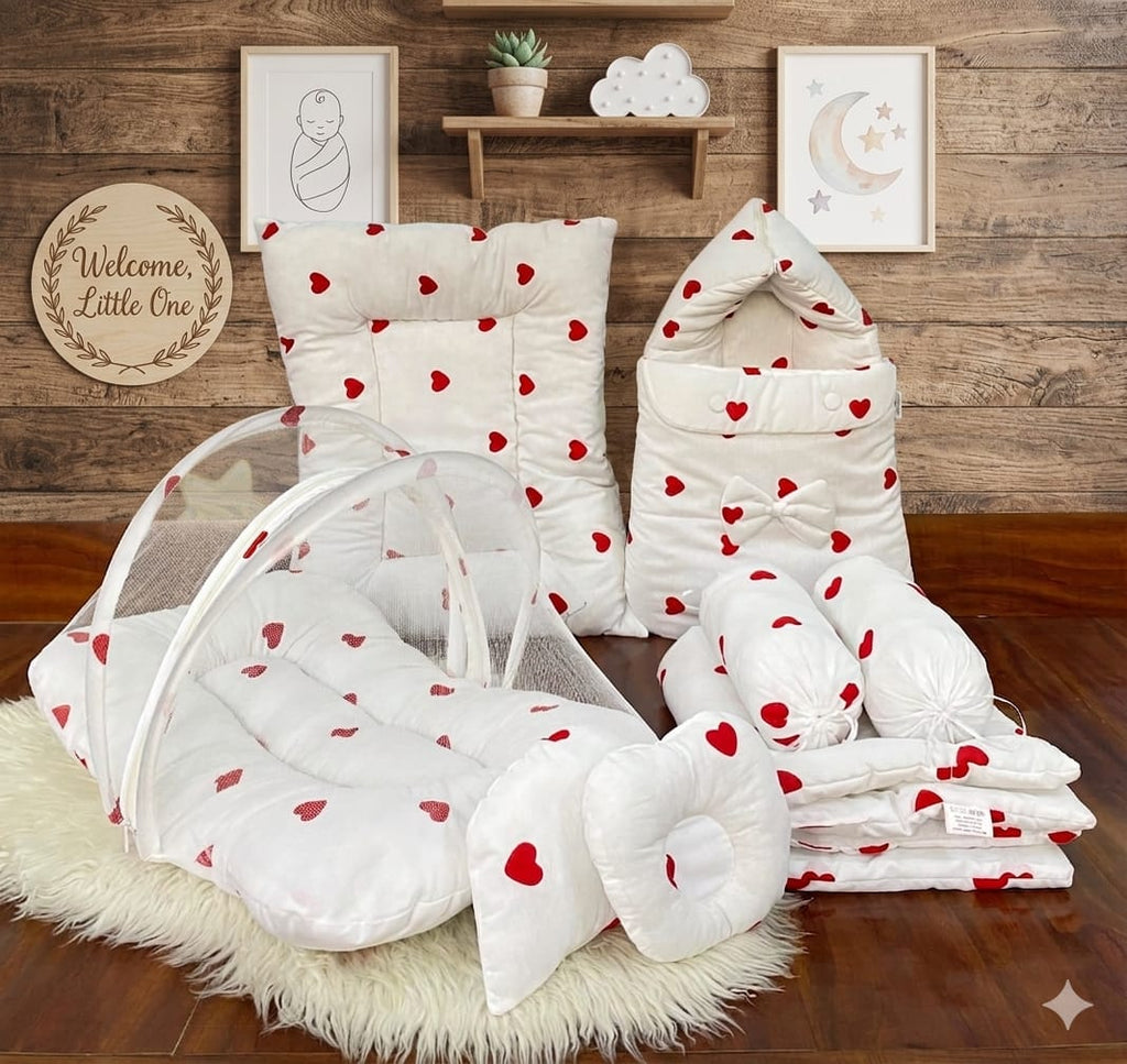 Deluxe 8-Piece Baby Lounger & Bedding Set
