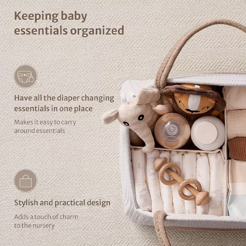 Mom’s Diaper Caddy Organizer – Portable Baby Storage Basket