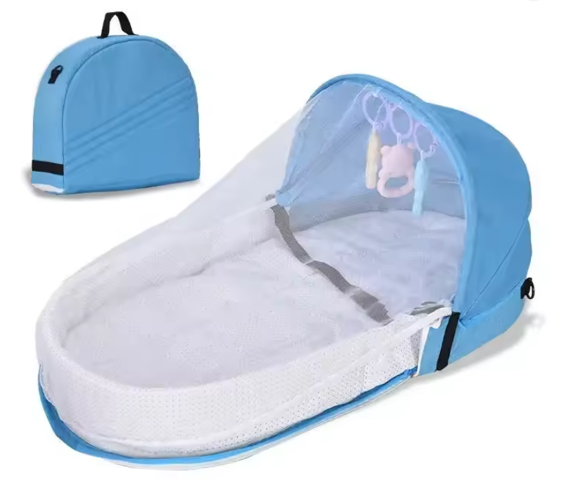 Portable Baby Bed Bag – Safe, Comfy & Easy to Carry Anywhere!