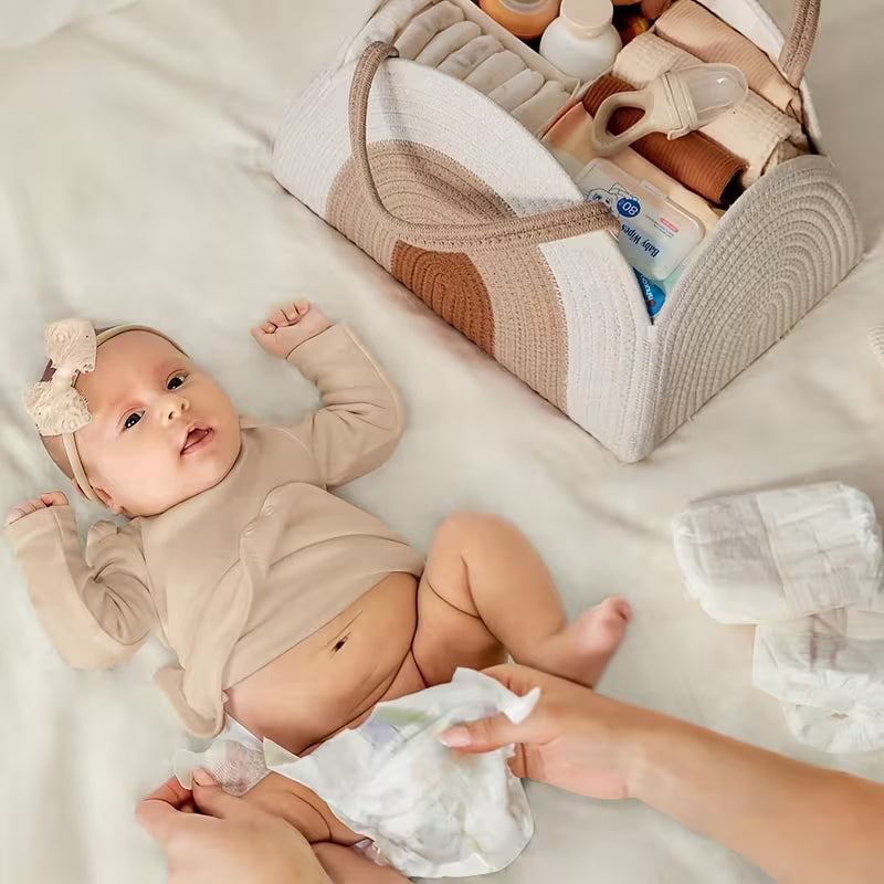 Mom’s Diaper Caddy Organizer – Portable Baby Storage Basket