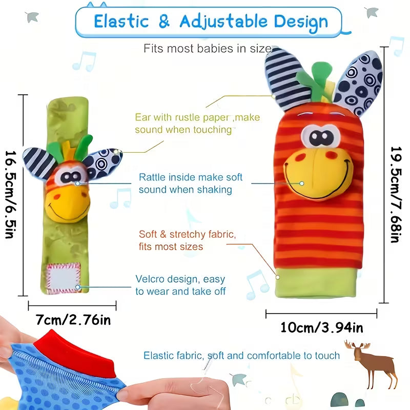 Baby Rattle Socks & Wrist Rattle Set