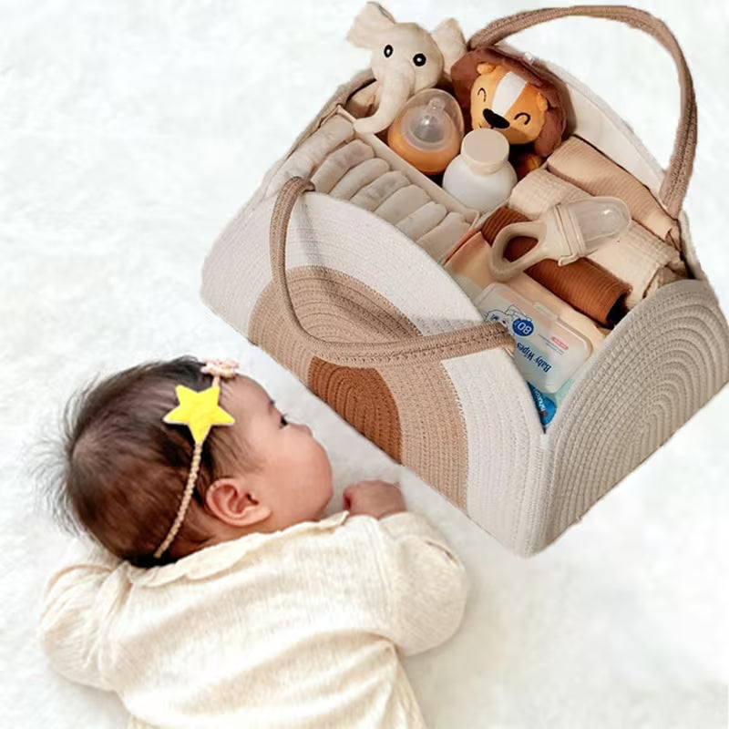 Mom’s Diaper Caddy Organizer – Portable Baby Storage Basket