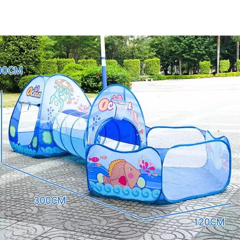 3-in-1 Kids Play Tent, Tunnel & Ball Pool 🎪