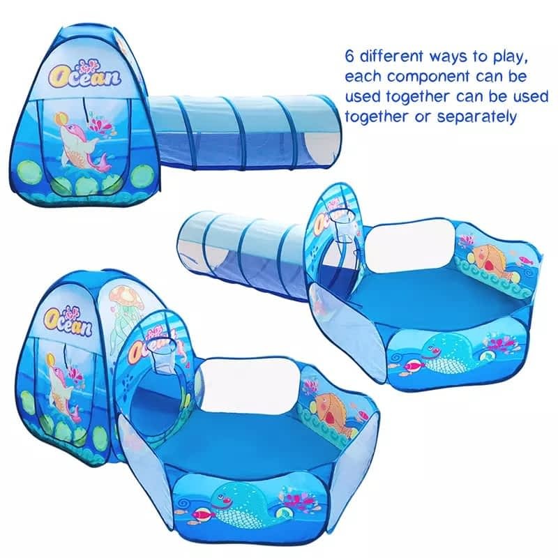3-in-1 Kids Play Tent, Tunnel & Ball Pool 🎪